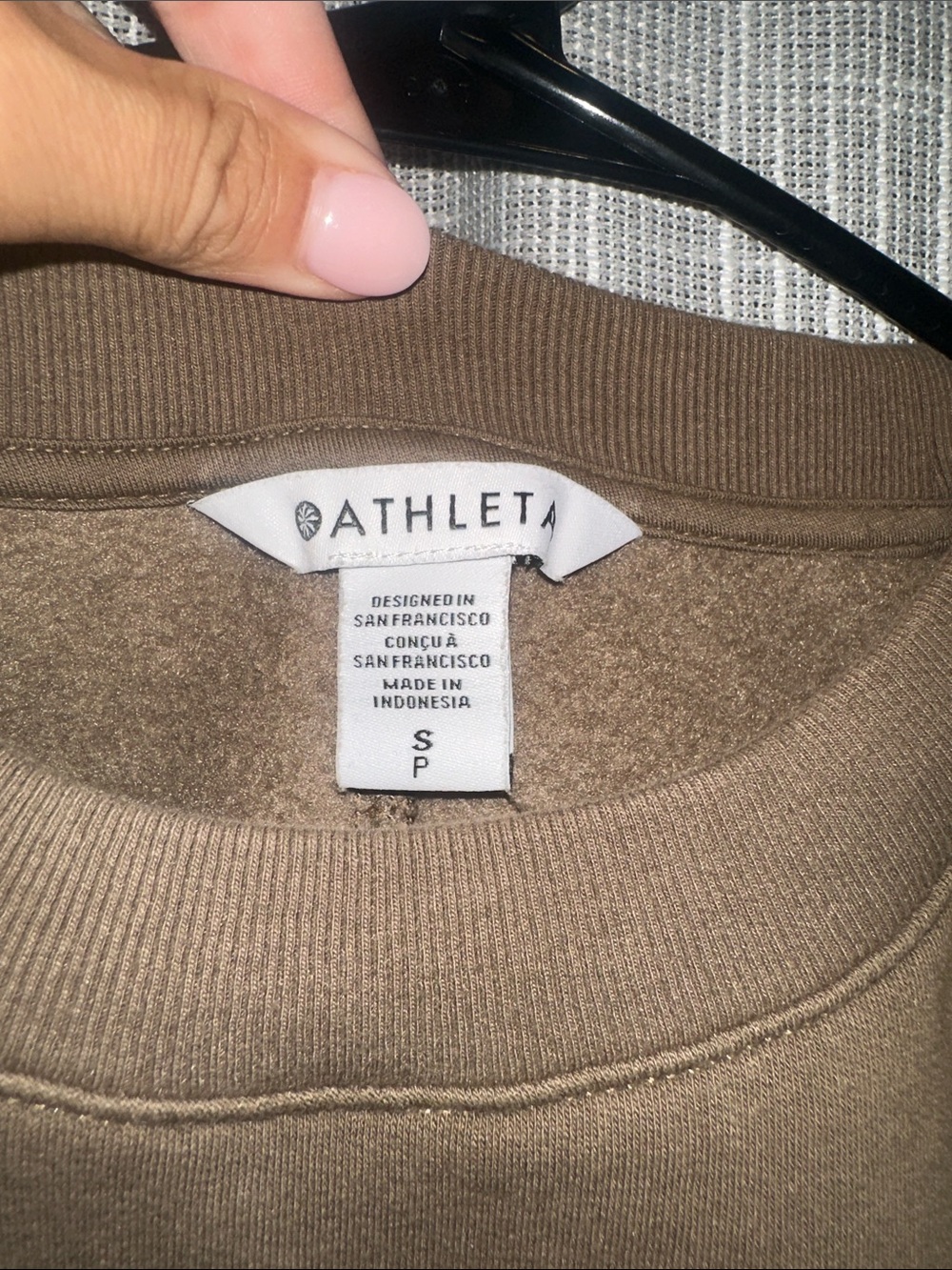 Athleta light brown Cropped Crewneck Sweatshirt - Picture 2 of 3